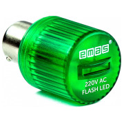 Світлодіод блимаючий 220В зелений, EMAS міні-фото