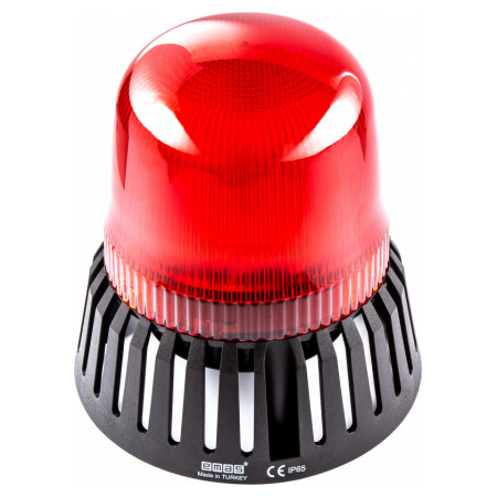 Маяк проблисковий червоний з зумером ∅120мм 24 AC/DC, EMAS (IT120R024Z) фото