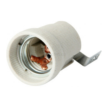 Патрон керамический E27 белый e.lamp socket.Е27.cer, E.NEXT (s9100014) фото