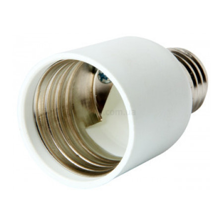 Переходник пластиковый c цоколя E27 на E40 белый e.lamp adapter.Е27/Е40.cer, E.NEXT (s9100015) фото