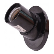 Патрон бакелитовый E27 настенный смещенный черный e.lamp socket wall skew side.E27.bk.black, E.NEXT мини-фото