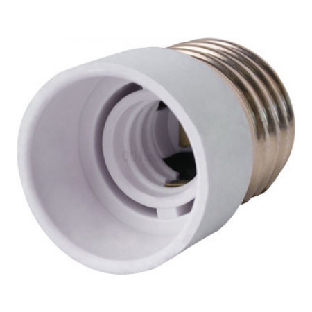 Перехідник пластиковий з цоколя E27 на E14 білий e.lamp adapter.Е27/Е14.white, E.NEXT (s9100021) фото