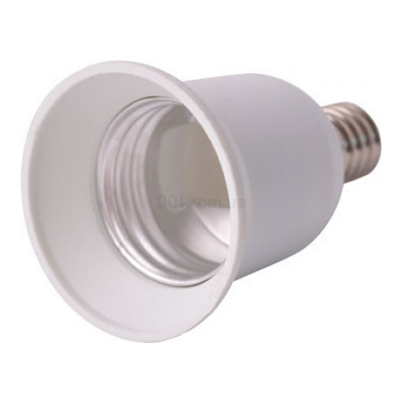 Перехідник пластиковий з цоколя E14 на E27 білий e.lamp adapter.Е14/Е27.white, E.NEXT (s9100022) фото