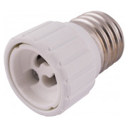 Переходник пластиковый с цоколя Е27 на GU10 белый e.lamp adapter.Е27/GU10.white, E.NEXT мини-фото