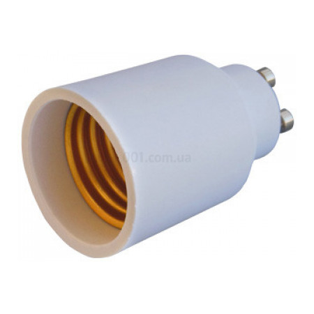 Переходник пластиковый с цоколя GU10 на Е27 белый e.lamp adapter.GU10/Е27.white, E.NEXT (s9100042) фото