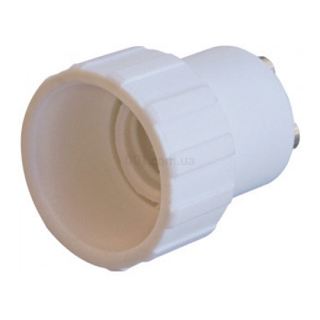 Переходник пластиковый с цоколя GU10 на Е14 белый e.lamp adapter.GU10/Е14.white, E.NEXT (s9100043) фото