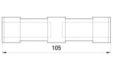 Гільза з'єднувальна ізольована для проводу 50 мм² e.tube.pro.ins.a.50.50, E.NEXT зображення 2 (габаритні розміри)