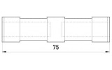 Гильза соединительная изолированная для провода 25 мм² e.tube.pro.ins.a.25.25, E.NEXT изображение 2 (габаритные размеры)