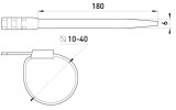 Стяжка кабельная 180×6 мм стойкая к ультрафиолету e.ct.uv.180.6, E.NEXT изображение 2 (габаритные размеры)