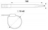 Стяжка кабельная 180×9 мм стойкая к ультрафиолету e.ct.uv.180.9, E.NEXT изображение 2 (габаритные размеры)
