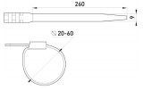 Стяжка кабельная 260×9 мм стойкая к ультрафиолету e.ct.uv.260.9, E.NEXT изображение 2 (габаритные размеры)