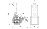 Зажим подвесной с затяжным болтом 50-95 мм² e.h.clamp.pro.50.95, E.NEXT изображение 2 (габаритные размеры)