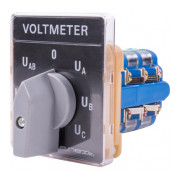 Пакетный переключатель вольтметра щитовой e.switch.v 600В на 7 положений, E.NEXT мини-фото