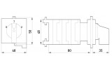 Габаритні розміри щитового пакетного перемикача з передньою панеллю E.NEXT e.industrial.sb.0-1-2.3.20 зображення