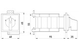Габаритные размеры щитового пакетного переключателя с передней панелью E.NEXT e.industrial.sb.0-1-2.3.32 изображение