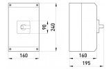 Габаритні розміри пакетного перемикача в корпусі E.NEXT e.industrial.sb.1-0-2.3.100 зображення