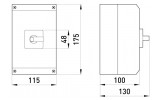Габаритні розміри пакетного перемикача в корпусі E.NEXT e.industrial.sb.1-0-2.3.32 зображення