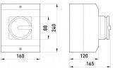Габаритні розміри пакетного перемикача в корпусі з можливістю пломбування E.NEXT e.industrial.sb.1-0.3.100 зображення