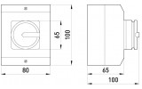 Габаритні розміри пакетного перемикача в корпусі з можливістю пломбування E.NEXT e.industrial.sb.1-0.3.20 зображення