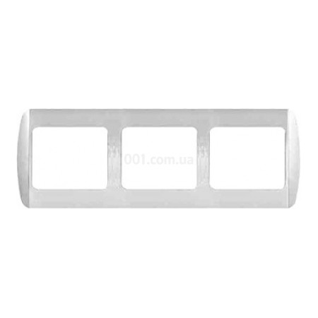 Рамка трьохпостова горизонтальна біла e.install.stand.frame.3 серія e.standard, E.NEXT (ins0050003) фото