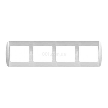 Рамка чотирьохпостова горизонтальна біла e.install.stand.frame.4 серія e.standard, E.NEXT (ins0050004) фото