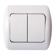 Выключатель двухклавишный белый e.install.stand.812 серия e.standard, E.NEXT мини-фото
