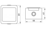 Габаритні розміри одинарних розеток та вимикачів E.NEXT серії E.DEW зображення