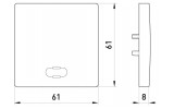Габаритные размеры одинарной клавиши с окошком для подсветки E.NEXT серии e.lux изображение