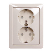 Розетка двойная с заземлением "слоновая кость" e.lux.1232L.2gz.ivory, E.NEXT Розетка двойная с заземлением "слоновая кость" e.lux.1232L.2gz.ivory, E.NEXT мини-фото