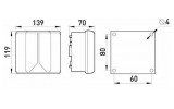 Коробка распределительная e.industrial.db.906.k 139×119×70 с клеммной колодкой, E.NEXT изображение 2 (габаритные размеры)