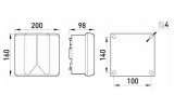 Коробка распределительная e.industrial.db.925.k 200×160×98 с клеммной колодкой, E.NEXT изображение 2 (габаритные размеры)