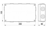 Коробка распределительная e.db.pro.200.155.80, E.NEXT изображение 2 (габаритные размеры)