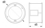 Коробка установочная e.db.stand.101.d60 кирпич/бетон блочная (упаковка 100 шт.), E.NEXT изображение 2 (габаритные размеры)