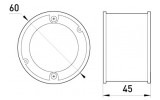 Коробка установочная e.db.stand.100.d60 кирпич/бетон одиночная (упаковка 100 шт.), E.NEXT изображение 2 (габаритные размеры)