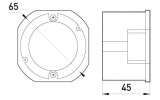 Коробка установочная e.db.stand.109.d65 гипсокартон блочная упор ПВХ, E.NEXT изображение 2 (габаритные размеры)