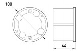 Коробка розподільча e.db.stand.111.d100 гіпсокартон упор ПВХ, E.NEXT зображення 2 (габаритні розміри)