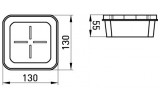Коробка распределительная e.db.stand.130.130.55 кирпич/бетон, E.NEXT изображение 2 (габаритные размеры)