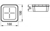 Коробка розподільча e.db.stand.100.100.45.gk гіпсокартон (упаковка 25 шт.), E.NEXT зображення 2 (габаритні розміри)