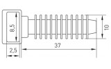 Крепление для стяжки e.metiz.сtdub.6.3 10/37/6,3 (упаковка 100 шт.), E.NEXT изображение 2 (габаритные размеры)