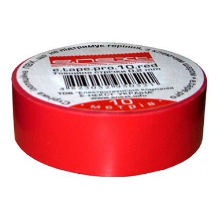Изолента 0,2×19 мм красная (10 м) e.tape.pro.10.red, E.NEXT (p0450001) фото