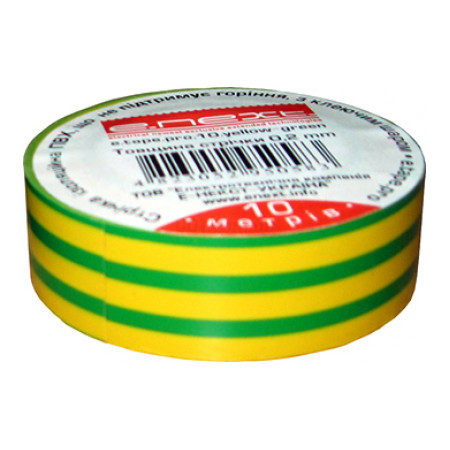 Изолента 0,2×19 мм желто-зеленая (10 м) e.tape.pro.10.yellow-green, E.NEXT (p0450007) фото