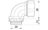 Ввод угловой для металлорукава 12 мм (3/8") e.met.angle.stand.sldx.12, E.NEXT изображение 2 (габаритные размеры)