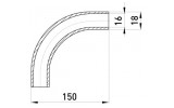 Соединитель из оцинкованной стали угловой 90° без резьбы e.industrial.pipe.angle.1/2", E.NEXT изображение 2 (габаритные размеры)