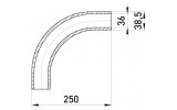 Соединитель из оцинкованной стали угловой 90° без резьбы e.industrial.pipe.angle.1-1/4", E.NEXT изображение 2 (габаритные размеры)
