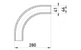 Соединитель из оцинкованной стали угловой 90° без резьбы e.industrial.pipe.angle.1-1/2", E.NEXT изображение 2 (габаритные размеры)