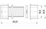 Соединитель из оцинкованной стали цанговый e.industrial.pipe.connect.collet.1/2", E.NEXT изображение 2 (габаритные размеры)