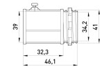 Ввод из оцинкованной стали винтовой e.industrial.pipe.dir.screw.1-1/4", E.NEXT изображение 2 (габаритные размеры)