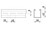 Профіль монтажний перфорований для труб 3.05м 40×20мм 1,5мм e.industrial.strut.chanel.40.20.1.5, E.NEXT зображення 2 (габаритні розміри)