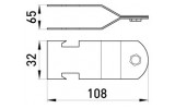 Зажим монтажного профиля e.industrial.strut.clamp.2" для труб 2", E.NEXT изображение 2 (габаритные размеры)