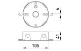 Коробка монтажна металева без кришки e.industrial.pipe.db.round.thread.5.x.1/2" кругла на 5 різьбових вводів для труб 1/2", E.NEXT зображення 2 (габаритні розміри)